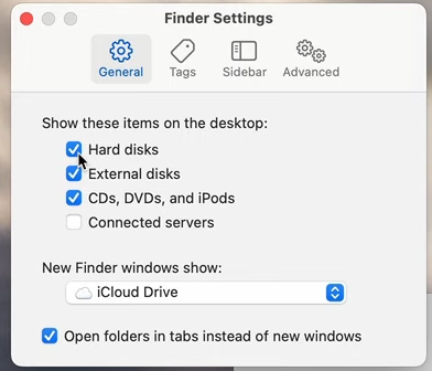 uncheck hard disks | Add Macintosh HD from Mac Desktop