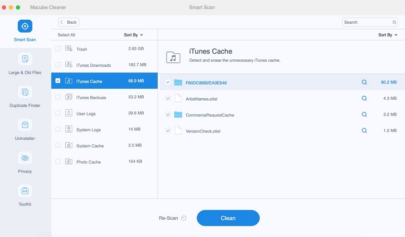 Free Up Space on Mac with macube step 2 | free up space onedrive mac