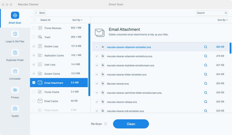 supprimer les e-mails Skype indésirables avec Macube étape 2 | désinstaller les téléchargements sur Mac