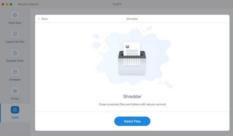 Localize o recurso Shredder | Exclua arquivos iOS no Mac