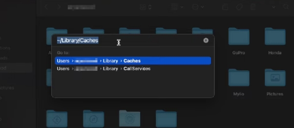 open the Caches folder | Clear DNS Cache on Mac