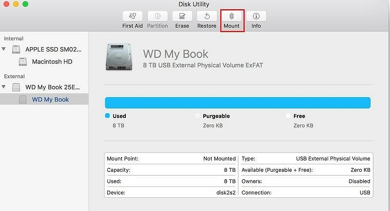 Mostrar todos os dispositivos | Encontre o disco rígido no Mac