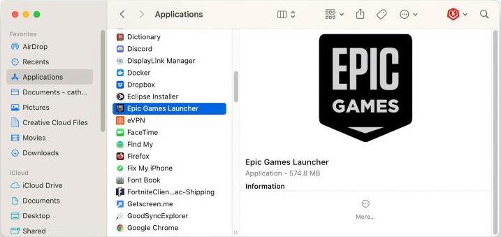 Desinstalar manualmente Epic Games Launcher en Mac | desinstalar Epic Games Launcher en Mac