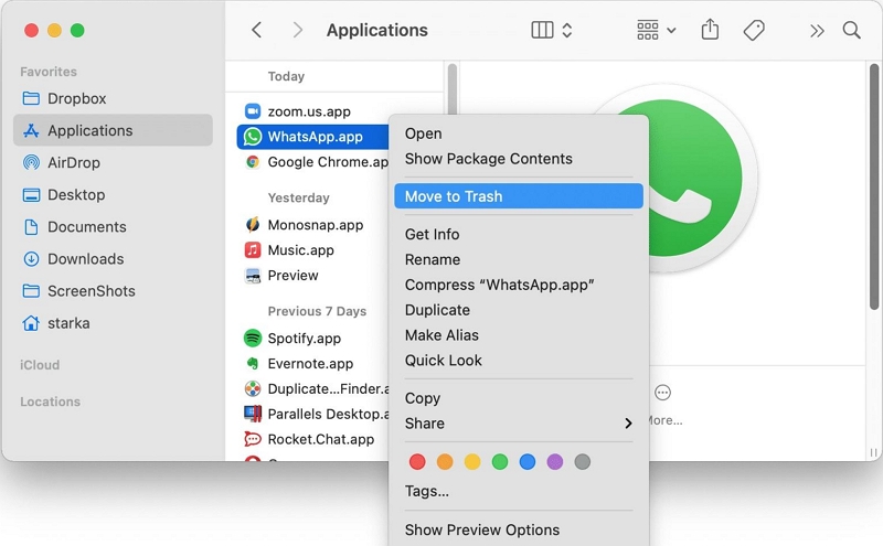 WhatsApp manuell auf dem Mac deinstallieren | Deinstallieren Sie WhatsApp auf dem Mac