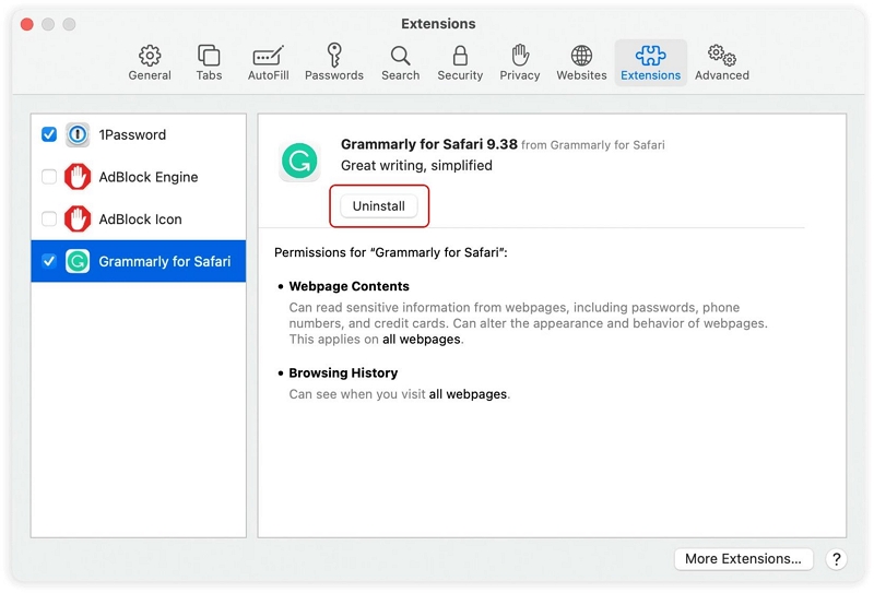 Manually Remove Grammarly Extension From Browser On Mac | uninstall Grammarly Mac