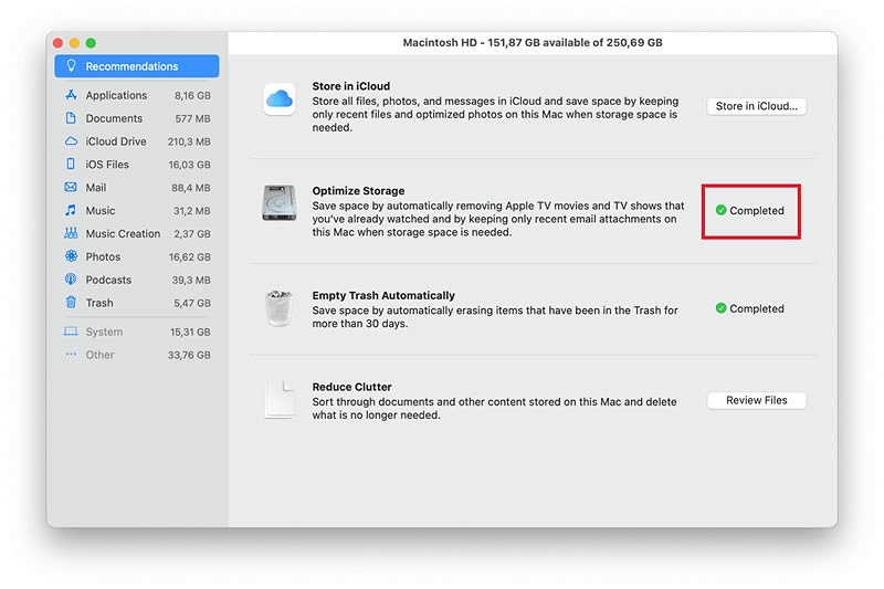 Optimize Storage | Not Enough Space to Update Mac