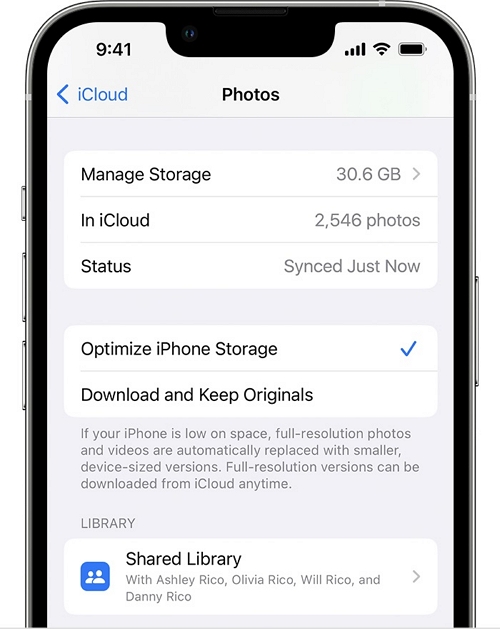 Optimizing iCloud Photo Library | not enough icloud storage but there is
