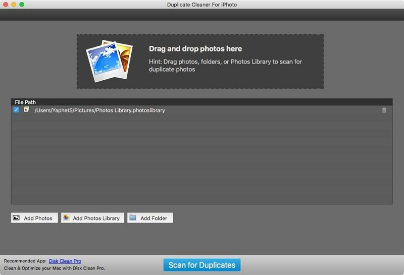 Limpiador de duplicados para iPhoto | Buscador de fotos duplicadas para Mac