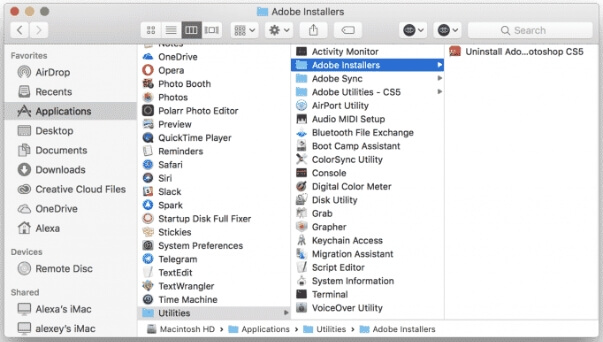 uninstall PS CS via inbuilt uninstaller | Completely Uninstall Photoshop CC/CS on Mac