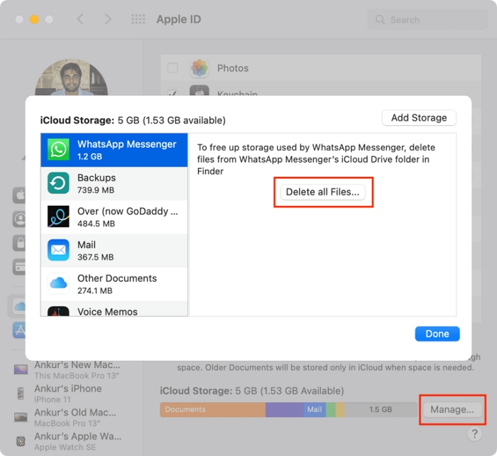 eliminar copia de seguridad de iCloud | Liberar almacenamiento de iCloud Mac