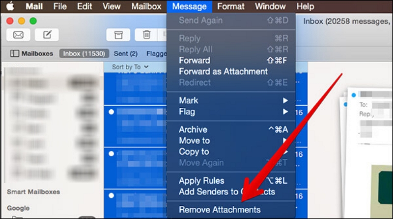 delete multiple attachments | delete mail on mac