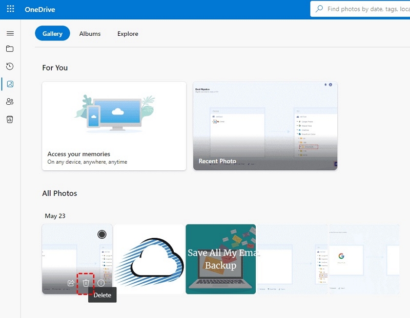 Supprimer des images et des vidéos de OneDrive | libérer de l'espace onedrive mac