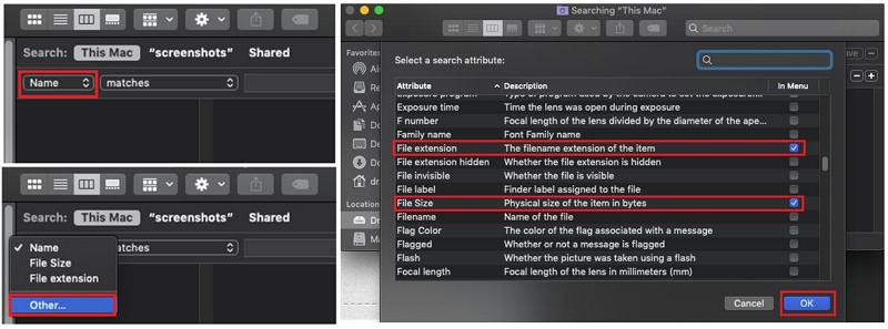 указать файл для поиска | как освободить другое хранилище Mac
