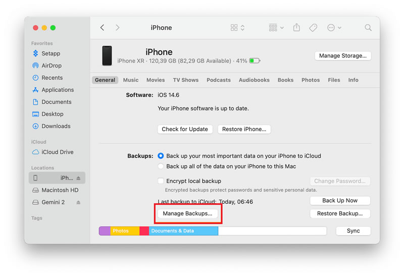 Eliminar copias de seguridad antiguas de iPhone y iPad | No hay suficiente espacio para actualizar Mac