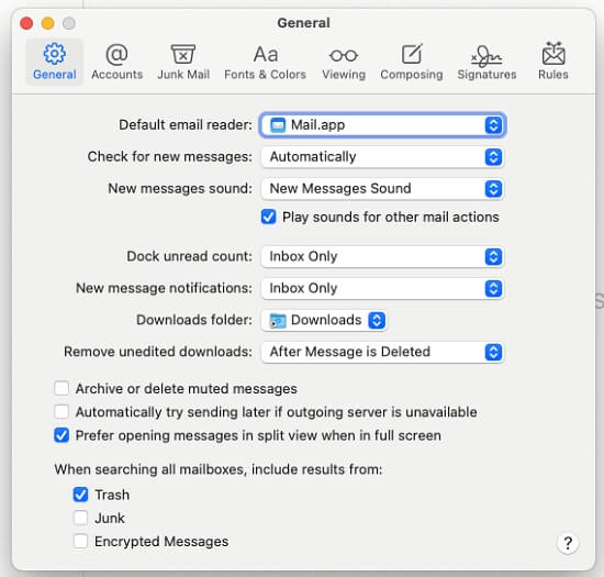 Удалить неотредактированные загрузки | Удаление вложений почты на Mac