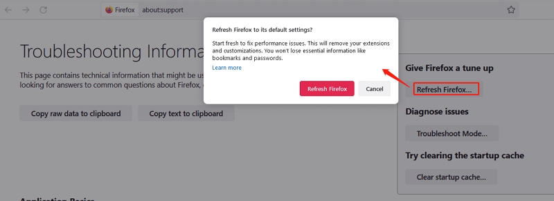 refresh FireFox | Can't Watch Netflix Mac