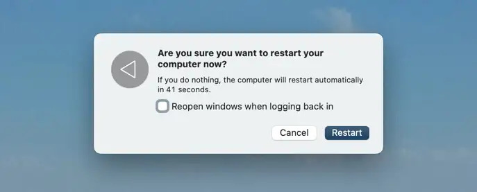 Reinicie o dispositivo | liberar espaço onedrive mac