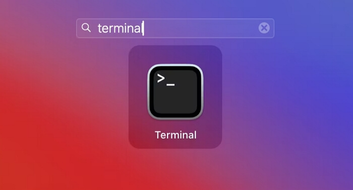 search Terminal in Launchpad | Clear Other Volumes in Container Mac