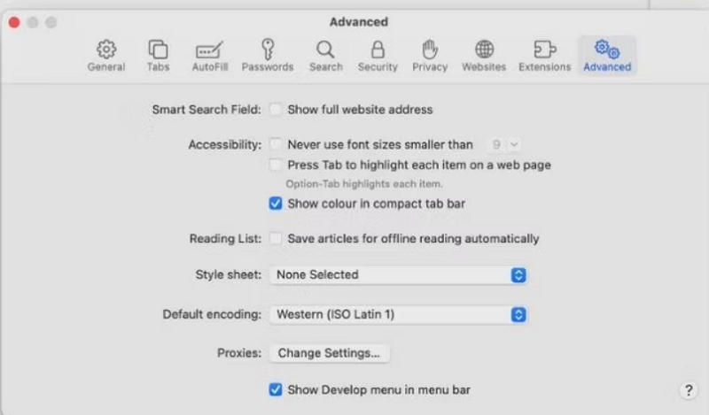 Show Develop menu in menu bar | Clear DNS Cache on Mac