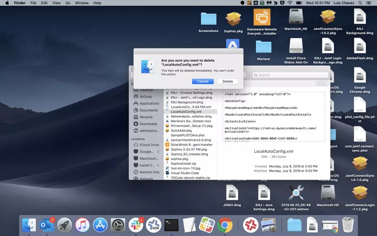 with Right-Click Menu step 4 | delete documents on mac