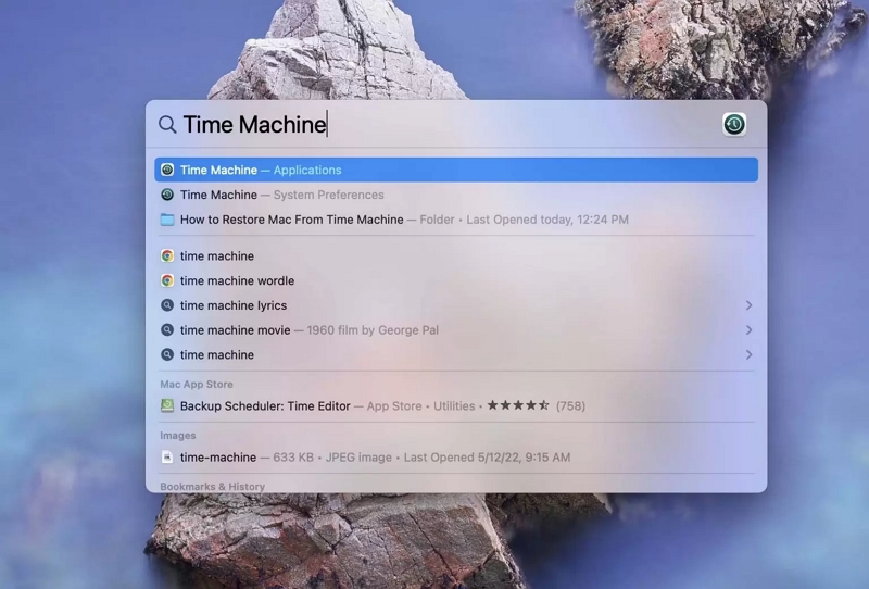 Verwenden von Time Machine Schritt 2 | Wiederherstellen von im Dock verschwundenen Downloads
