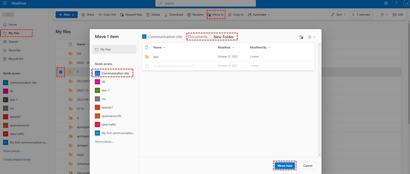 Transferir archivos de OneDrive a SharePoint | liberar espacio onedrive mac