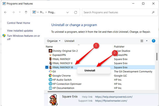 uninstall Fortnite via Control Pane | Uninstall Fortnite with or without Epic Games Launcher PC Mac