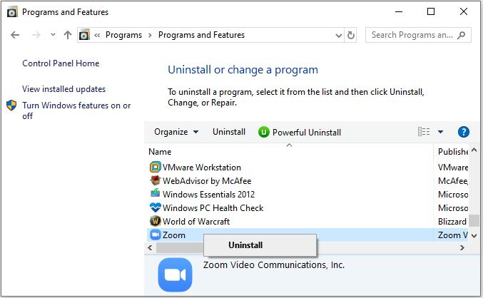 Desinstalar Zoom en Windows | desinstalar Zoom de Macbook