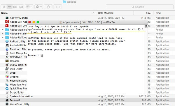 Use Command to Find Large Files | Find and Delete Large files on Mac