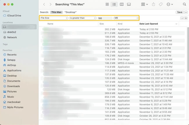 Use Find Feature in Finder Mac | Find and Delete Large files on Mac