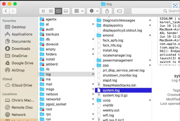 using the console app step 3 | macOS System Log