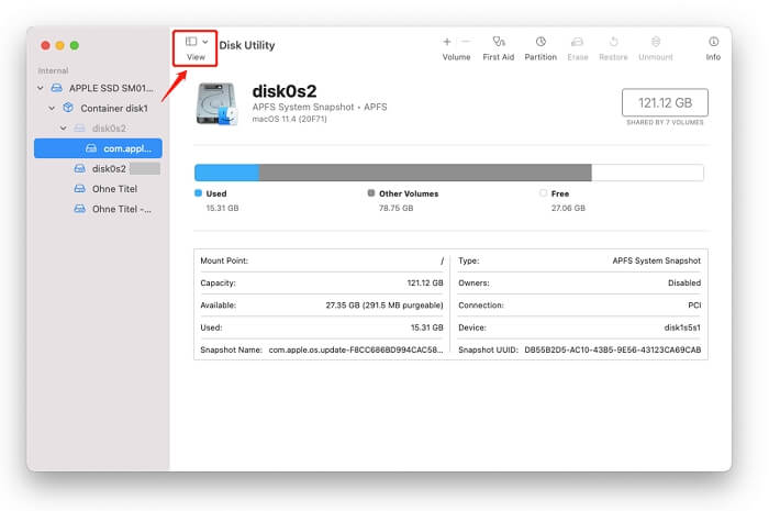 View All Devices | Delete Other Volumes in Container on Mac