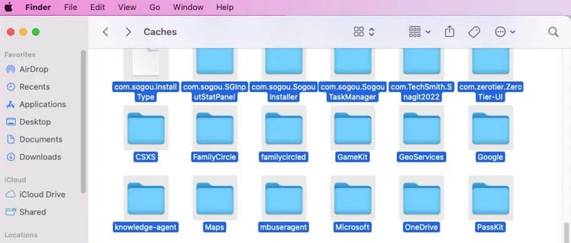 choose all file folders | clean Mac system junk